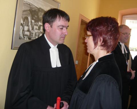 Beide Schewes - letztes Jahr bei der Einführung von Valerie Ebert-Schewe in Zell
