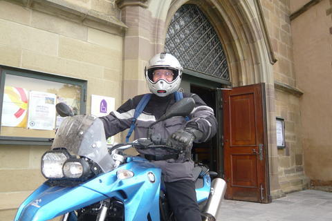 War leider nicht mehr in St. Johannis dabei: Biker Pfr. Manfred Herbert (gest. 6.3.2017) (Foto: Bergler)