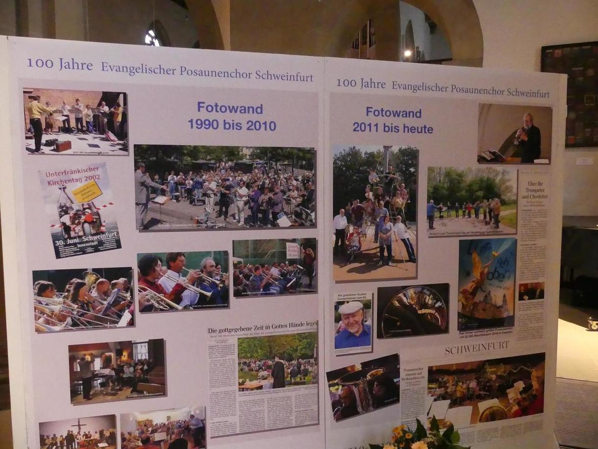 eine der Schautafeln der Ausstellung "100 Jahre Posaunenchor"
