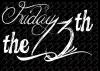 schwarzer Hintergrund, darauf in geschwungener Schrift "Friday the 13th"